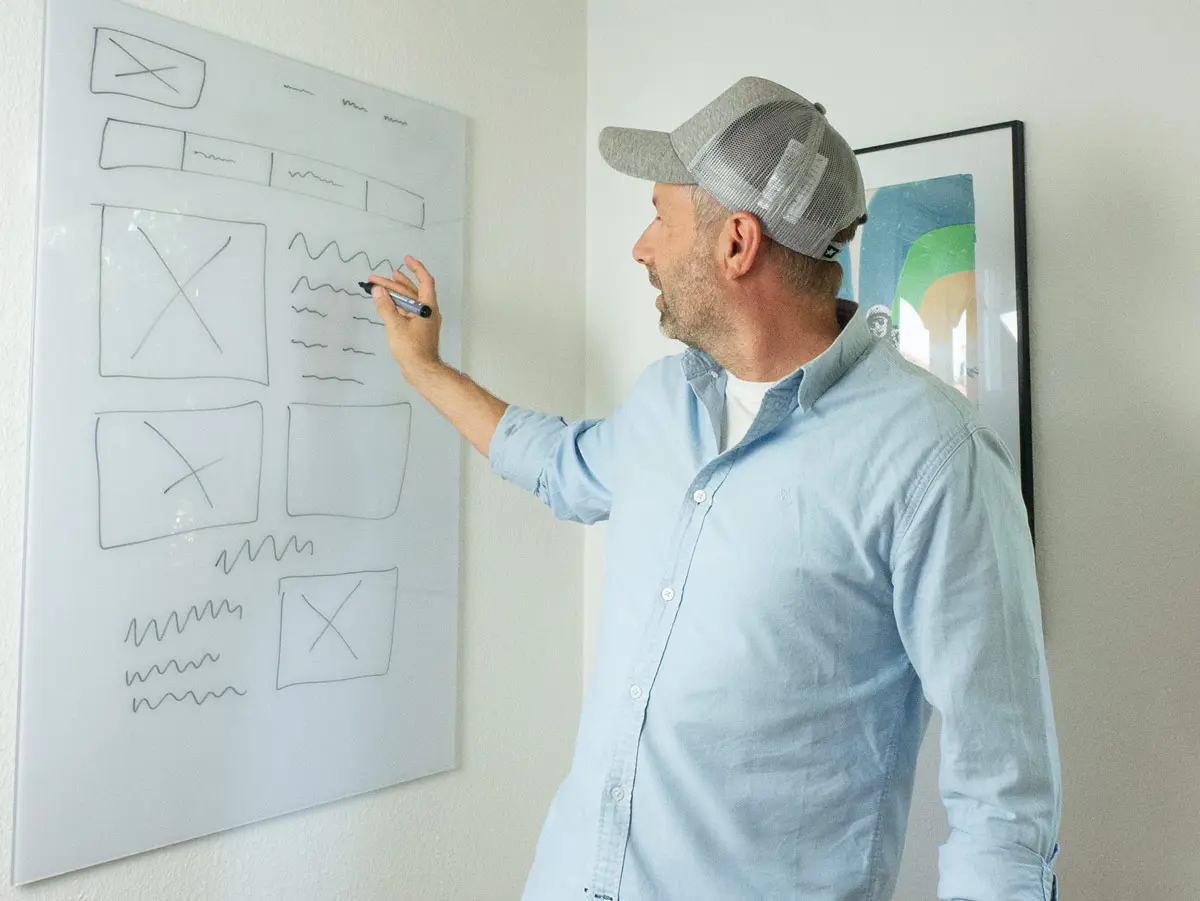 Ich erstelle ein Mockup auf einem Board